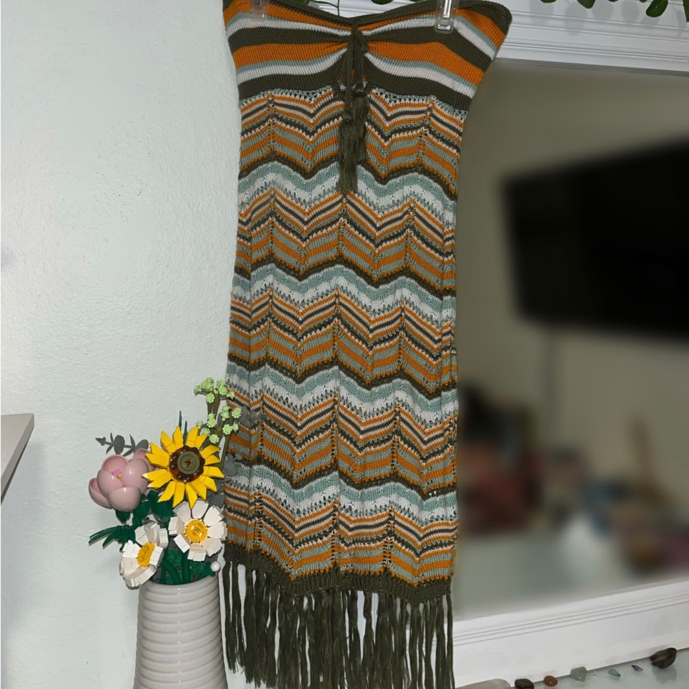 knitted multicolor dress